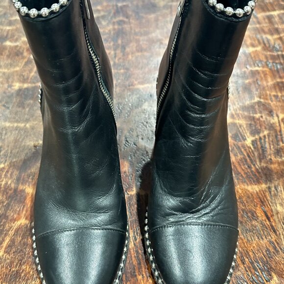 ZADIG & VOLTAIRE Leather Studded Accents Boots - Picture 9 of 10